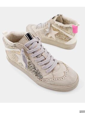 Paulina Sneaker in Gold Snake size 8